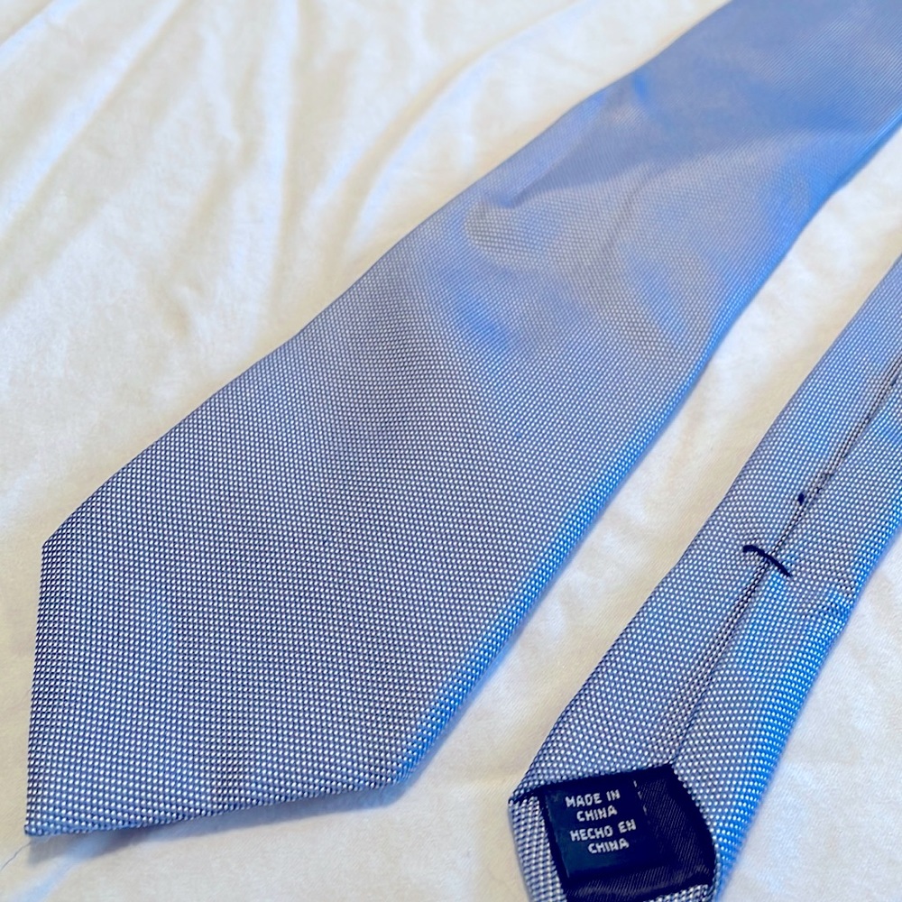 US polo association navy blue with white/silver microdots neck tie
